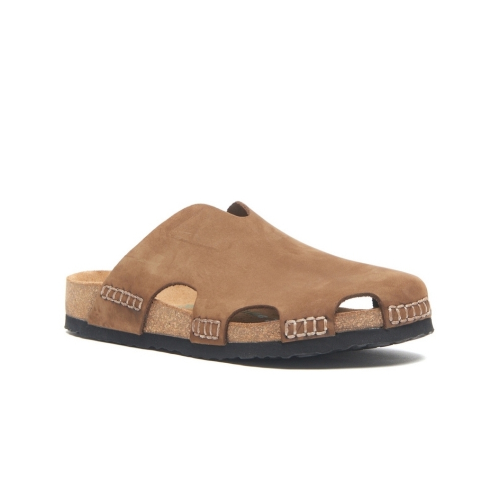 Women's Tan Suede Slip-On Clog Mule